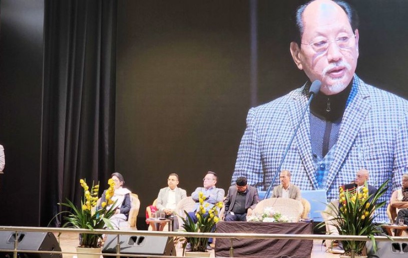 Chief Minister Neiphiu Rio addressing the launching programme of 10 Bed ICU project on January 6 in Kohima. (Morung Photo)